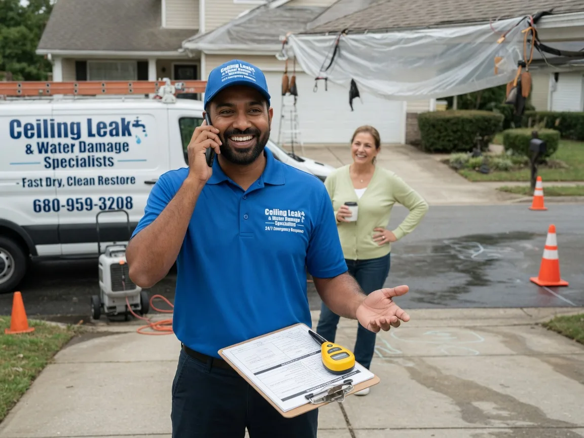 Ceiling Leak Cleanup Wardville, OK FAQs